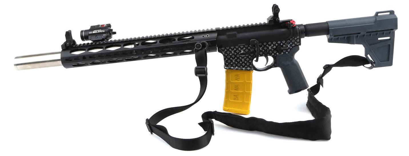 Larry Vuitton Print On The AR-15 With The Banana Clip